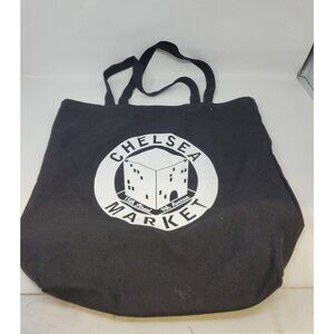 Chelsea Market Black White Canvas Tote New York Reusable Commute Eco